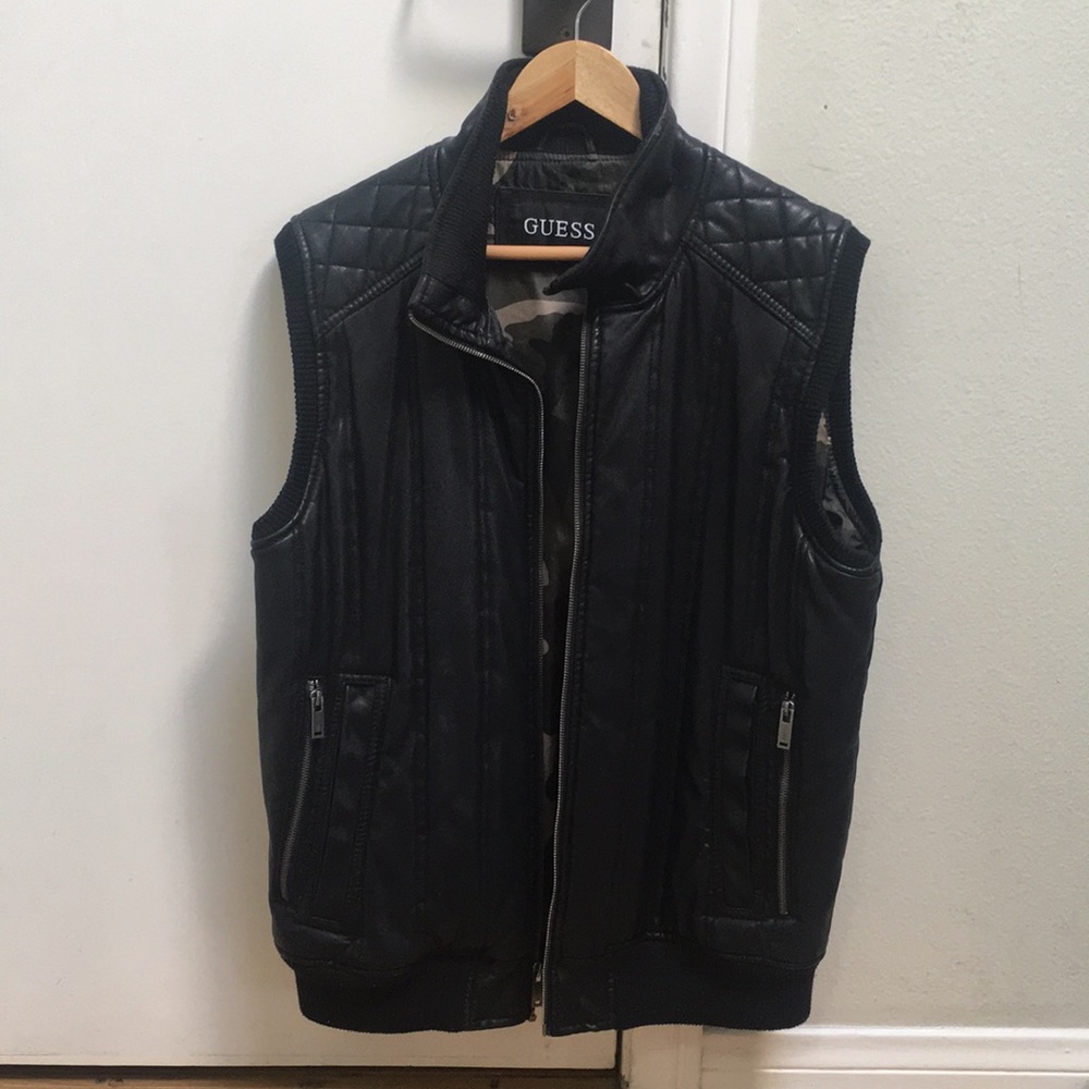 Guess Mens Leather Vest